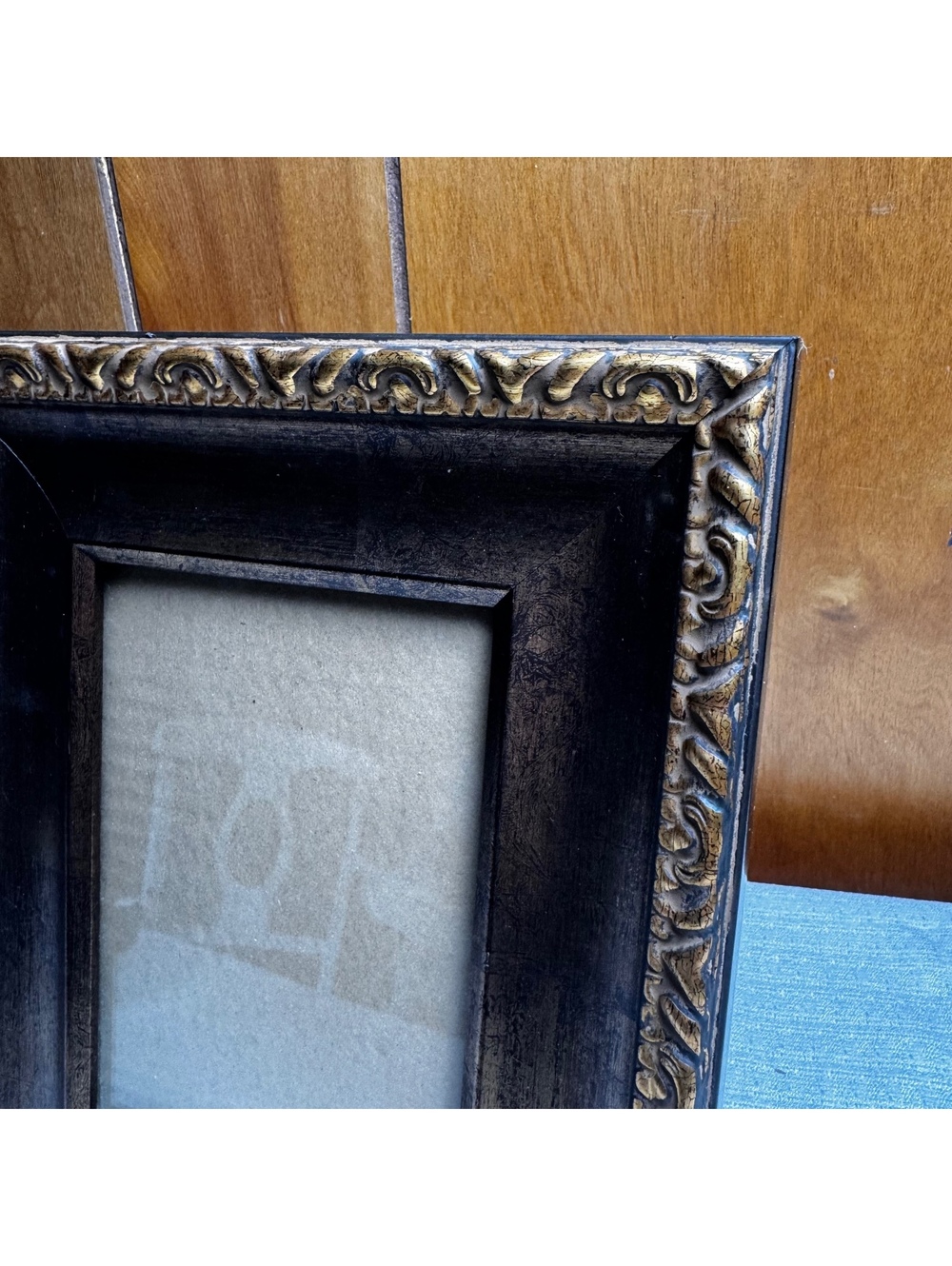 Dark Bronze Antique Gold Ornate 5x7 Picture Frame Scroll Design Green Tree - Picture 4 of 8